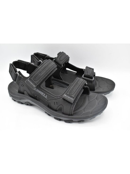 Merrell Men 11 Huntington Sport Convertible Black Leather Open Toe Sandals Shoes main image 5